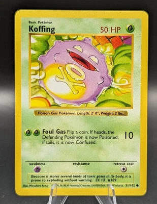 $0.99 • Buy Shadowless Koffing 51/102 Base Set Pokemon Card NM