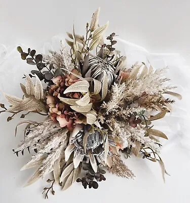 Australian Native Flower Wedding Bouquet Faux Silk Dried Flowers Bridal Bouquets • $145