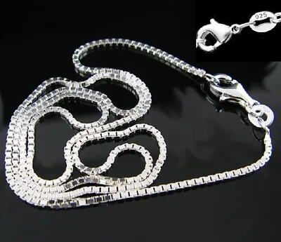 Sterling Silver Box Chain 1.5mm Necklace Lengths 18  20  22  24  26  Stamped 925 • $8.98