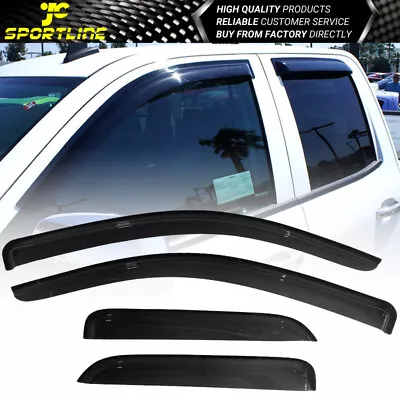 Fits 14-18 Chevy Silverado GMC Sierra Extended Cab Window Visors 4Pc Set Acrylic • $30.78