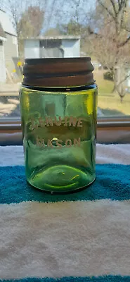 Green One Pint Genuine Mason Fruit Jar 1910-1920  • $175