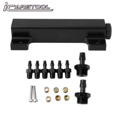 $32.99 • Buy 1/8 NPT Car Turbo Wastegate Boost Block Vacuum Intake Manifold Kits 6Port Billet