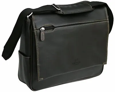 Pu Leather Look 15  Laptop Messenger Bag Notebook Satchel Shoulder Case Briefcas • £34.99