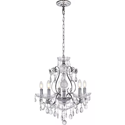 Elegant Lighting LD4005D22C 22 X 22 In. Voltaire Collection Chrome Chandelier • $277.73