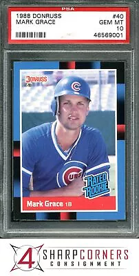 1988 Donruss #40 Mark Grace Rc Rated Rookie Psa 10 • $40.12