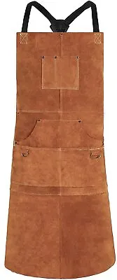 Leather Welding Welder Apron Blacksmith Mechanic Protective Working Gear Brown • $51.99