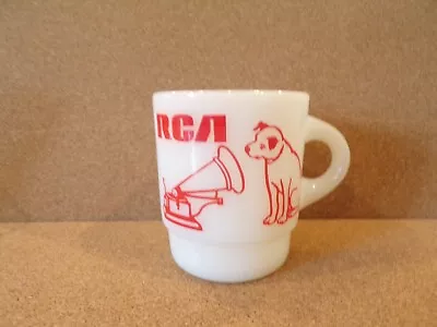 Fire-King RCA VICTOR NIPPER DOG Hutch & Sons Dealer Advertising Coffee Mug • $12.50