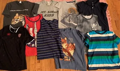 Lot Of 10 Boys Short Sleeves T-Shirts Polo Shirt Sleeveless Tops Size M (8) U3 • $21.55