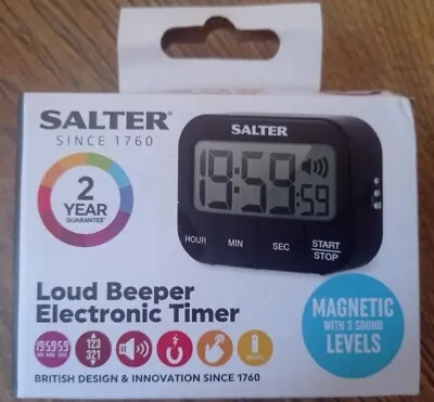 Salter Loud Digital Kitchen Timer Countdown Cooking Self Standing & Magnetic  • £19.99