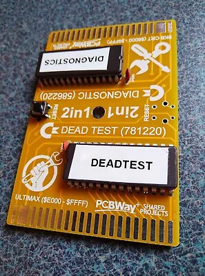 Commodore 64 C64 Cartridge 2-in-1 Dead Test / Diagnostic Cart ORANGE C128 • $23.59