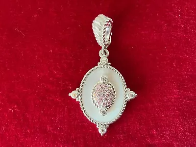 QVC Judith Ripka Sterling Silver Pink Mother Of Pearl Enhancer Pendant NWT • $149.99