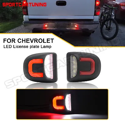2PCS Red Tube LED License Plate Lights For Chevy Silverado GMC Sierra 1500 2500 • $14.98