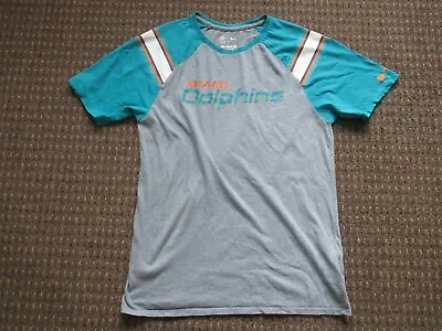 Miami Dolphins Nfl T-shirt - Nike - Grey / Aqua - Size Medium • £7.49