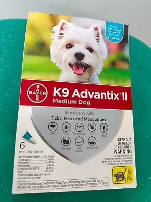 K9 Advantix II Flea& Tick Prevention&Treatment For Medium Dogs 11-20lbs 6 Pack • $41.99