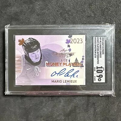 MARIO LEMIEUX 2023 Leaf Ultimate MP-ML1 Money Players Auto Bronze Spectrum #6/10 • $150