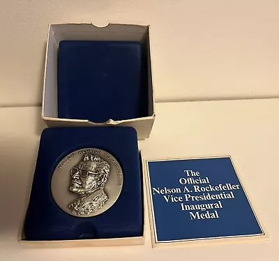 1974 Nelson Rockefeller VP Inauguration 5 Oz. Silver Medal • £241.28