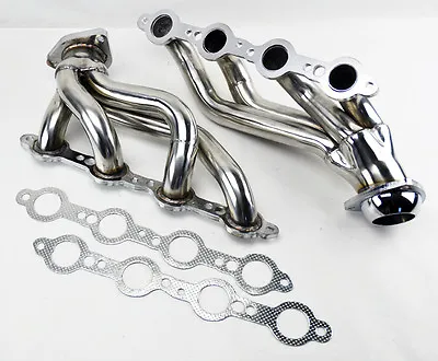 Shorty Stainless Steel Exhaust Headers Gasket For Chevy GMC 07-14 4.8L 5.3L 6.0L • $164.99