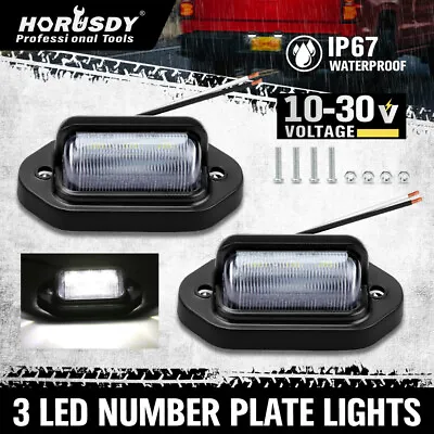$10.91 • Buy HORUSDY 3 LED License Number Plate Light Lamp For Truck SUV Trailer Lorry 12-30V