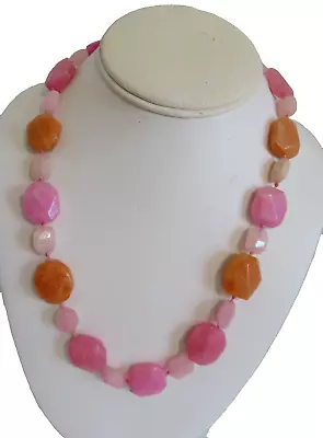 J. Jill Pink Peach Chunky Stone Necklace 21  • $16.10