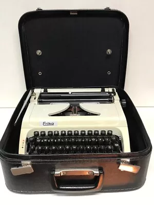 Erika Vintage Manual Typewriter In Case Untested  • £32