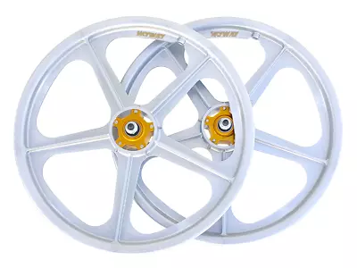 SKYWAY Tuff II Rivet Wheel Sets - Collector's Edition White/Gold Flange • $699