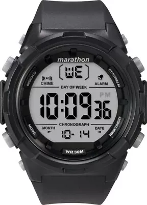 Timex TW5M32900 Men's Marathon Resin Watch Indiglo Alarm Stopwatch • $18