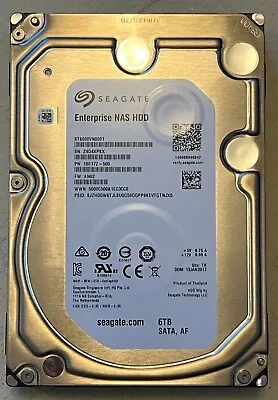 6TB  Seagate Enterprise Hard Drive NAS HDD ST6000VN0001 6TB 7.2K 128MB SATA III • £59