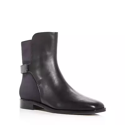 Via Spiga Black Vaughan Leather Chelsea Strap Ankle Boots Size 5.5M • $99