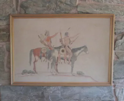 Stephen Mopope (1898-1974) Kiowa Five Artist Large Oil Painting • $5500