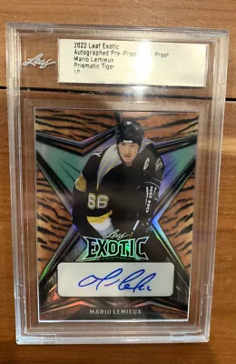 Mario Lemieux 2022 Leaf Exotic Tiger /1 Auto Pre Production Proof 🔥🔥🔥 RARE • $209.99