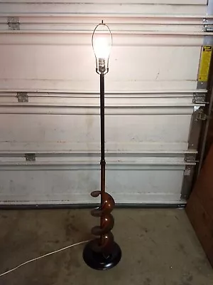 Modern Industrial Ice Auger Floor Lamp Steampunk Hand Made Unique Rusty Orange • $65