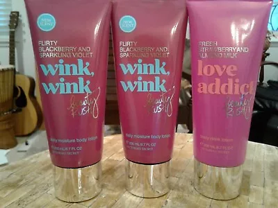 3 Victoria's Secret Beauty Rush Wink Wink Love Addict Body Drink Lotion Rare Lot • $82.99