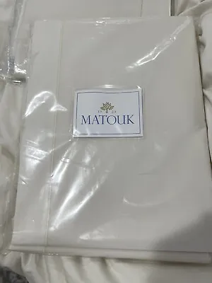 Matouk Italy New Defects 1pc F/Q Flat Sheet 500TC Cotton Percale Beige • $79