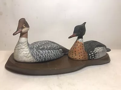 Harry Ross 1933-2014 Merganser Decoy Miniature Pair Carved Wood • $169