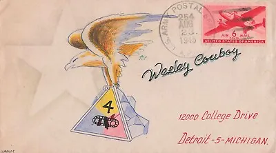 United States 1945 APO 254 Hand-Illustrated Eagle Military Artist Yaeger Cover • $39.99