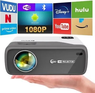 1080P Projector Android 9.0 Video LED 7000:1 Contrast Ratio 7000Lumen LED LCD US • $148.50