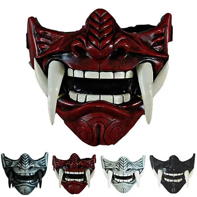 Halloween Japanese Prajna Devil Mask Hannya Noh Kabuki Oni Samurai Half Masks • £14.15