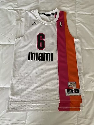 LeBron James Miami Heat NBA Hardwood Classics Floridians Adidas Jersey Medium • $325