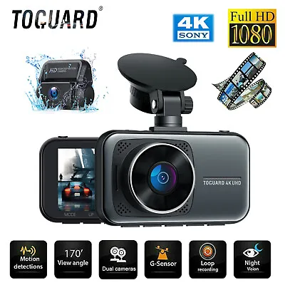$102.99 • Buy TOGUARD 4K Dual Car Dash Cam UHD 2160P DVR Camera Video Recorder Night Vision AU