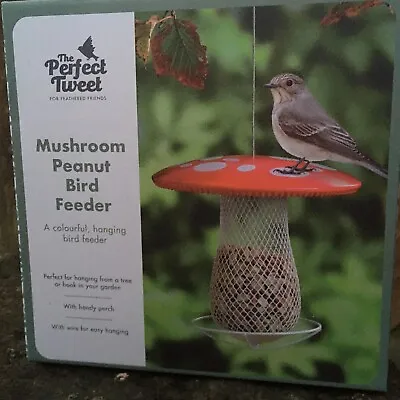 £13.95 • Buy Eco  Friendly New Hanging Bird Feeder Squirrel Proof Mushroom/Toadstool Metal.