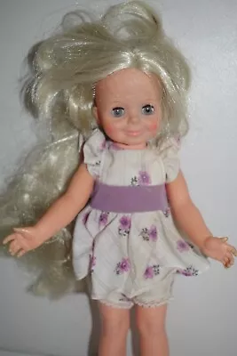 Vintage Ideal Platinum Blonde Velvet Grow Hair 15  Doll + Clothes 1969-1970 • $16