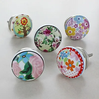 Colourful Flowers Ceramic Door Knobs • £0.99