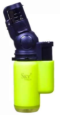 Mini REFILLABLE Sky® Torch BUTANE Lighter Flame ADJUSTABLE Lighter YELLOW *USA* • $11.39