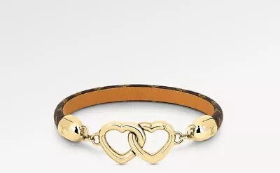 Louis Vuitton Monogram Say Yes Gold Tone Bracelet Size 18cm Boxed • £165