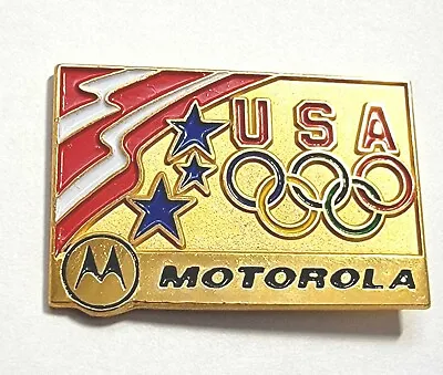 £12.65 • Buy Motorola USA Olympics Pin HatPin Lapel Olympic Game Rings Badge Shield 