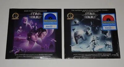 STAR WARS EMPIRE STRIKES BACK & A NEW HOPE COLORED VINYL RED BLUE 2 7” Records • $50