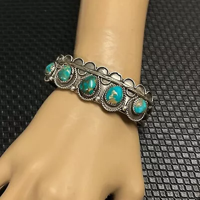 Vintage Native American HandMade Sterling Silver/Nickel Silver Bracelet • $120