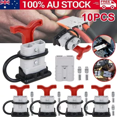 $28 • Buy 10PCS Anderson Style Plug Connectors 50 AMP T Handle Dust Cap Cover Solar Kit AU