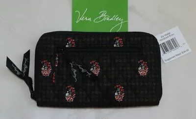 VERA BRADLEY Zip Around Wallet Wristlet - Houndstooth Brown - New With Tag • $35