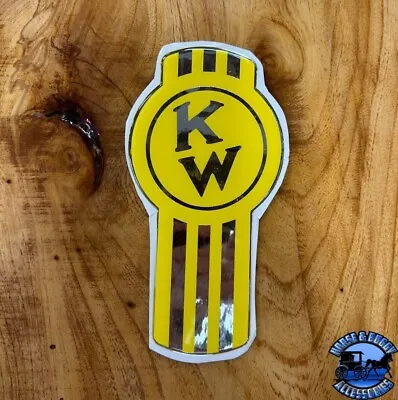 Old Style Yellow/Chrome Kenworth Emblem Decal Replacement High Quality USA Made • $88.07